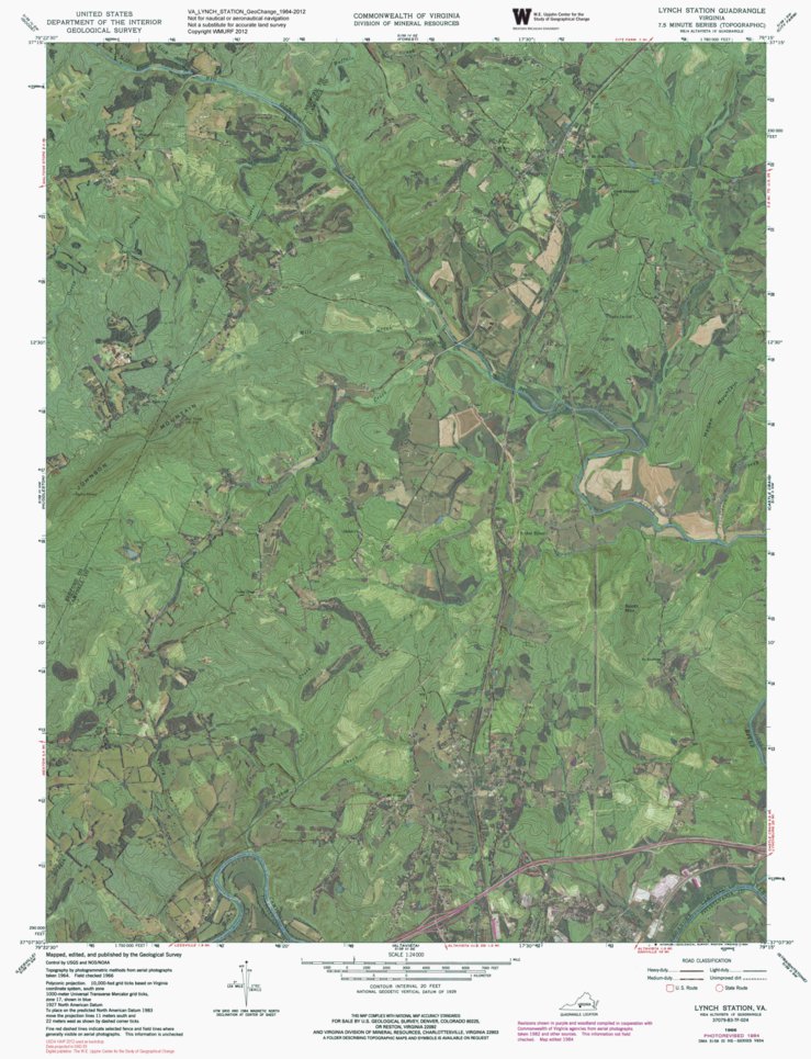 VA-LYNCH STATION: GeoChange 1964-2012 Map by Western Michigan ...