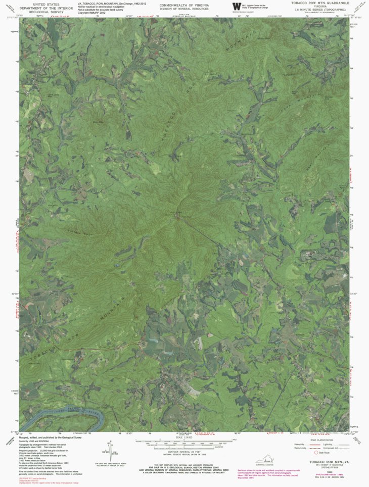 VA-TOBACCO ROW MOUNTAIN: GeoChange 1962-2012