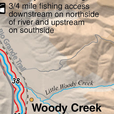 Roaring Fork River and Frying Pan River Fishing Map - Aspen to Basalt, Colorado Preview 2