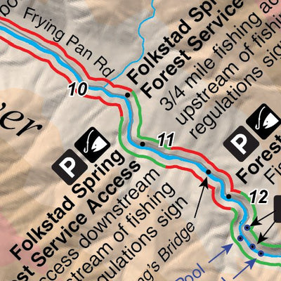 Roaring Fork River and Frying Pan River Fishing Map - Aspen to Basalt, Colorado Preview 3