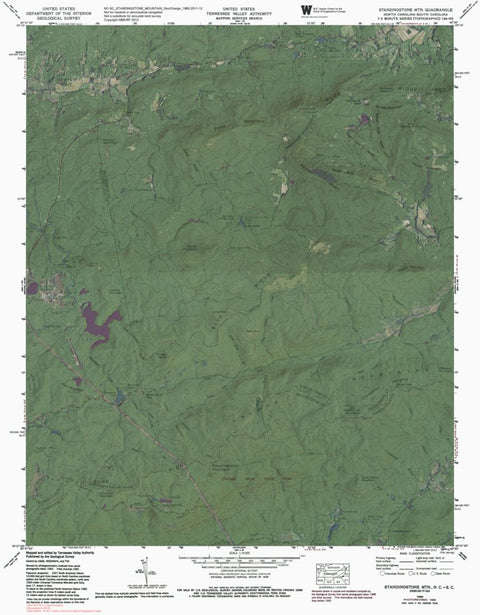 NC-SC-STANDINGSTONE MOUNTAIN: GeoChange 1962-2011-12 Preview 1