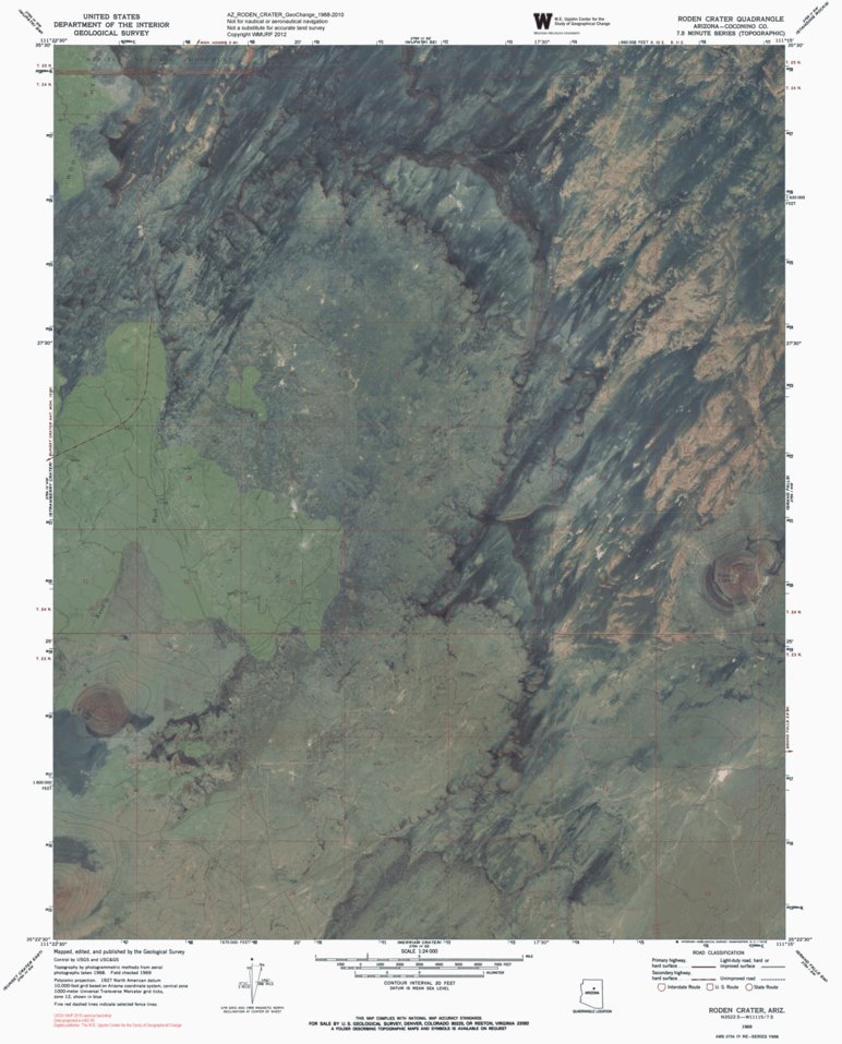 AZ-RODEN CRATER: GeoChange 1968-2010 Map by Western Michigan University ...