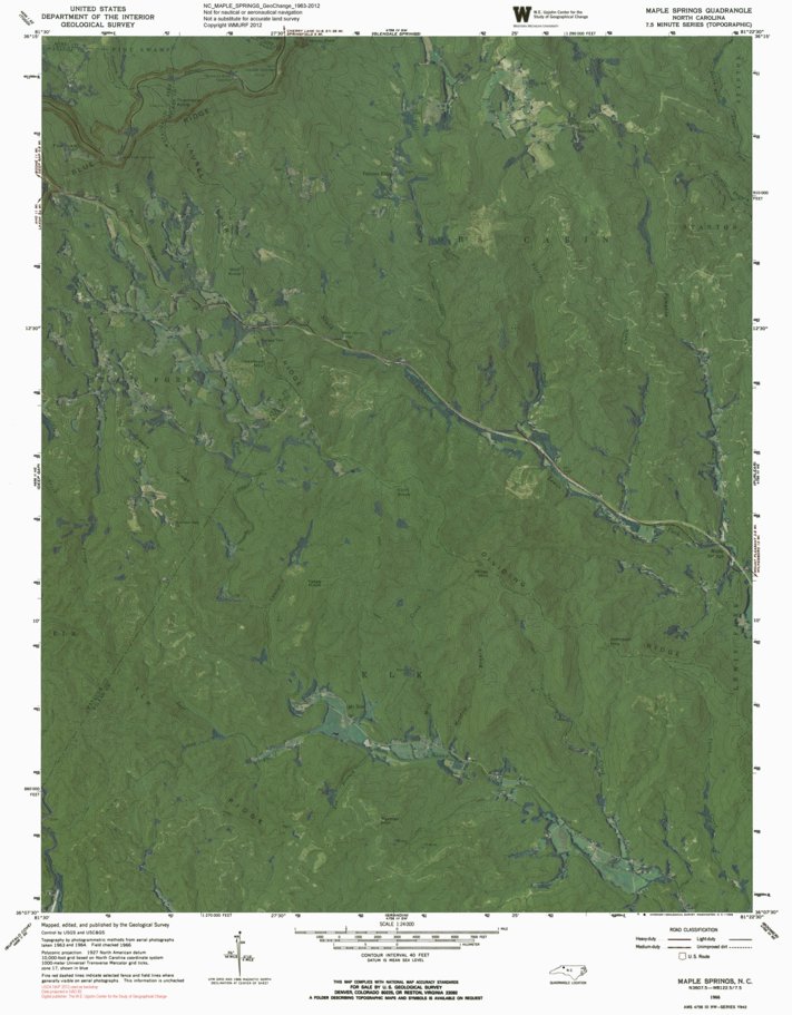 NC-MAPLE SPRINGS: GeoChange 1963-2012 Map by Western Michigan ...