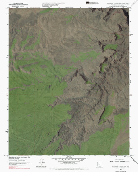 AZ-MILKWEED CANYON NW: GeoChange 1966-2010 Preview 1