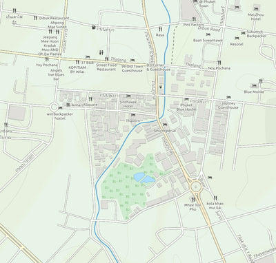 Phuket and Kathu Tourist Street Map Preview 1