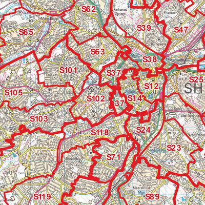 XYZ Postcode Sector Map - (G7) - Sheffield Preview 2