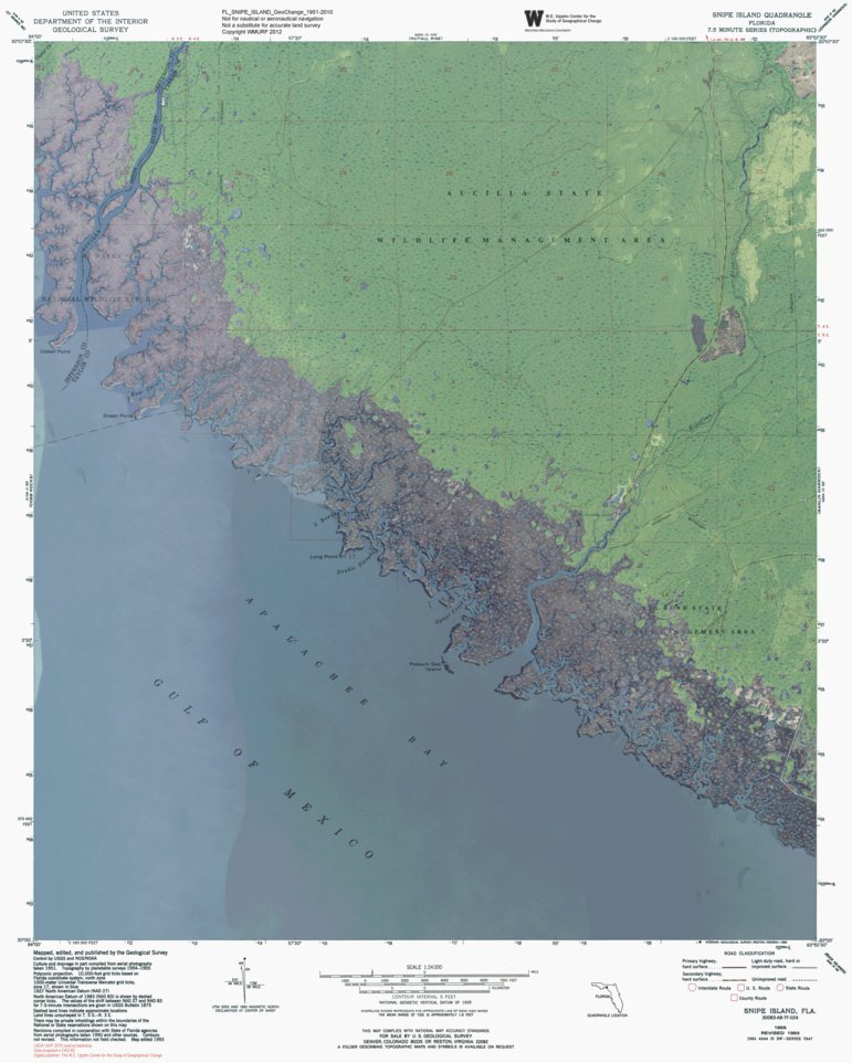 Snipe Mi FL-SNIPE ISLAND: GeoChange 1951-2010 Map by Western Michigan University ...