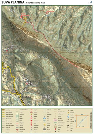 Suva planina mountaineering map Preview 1