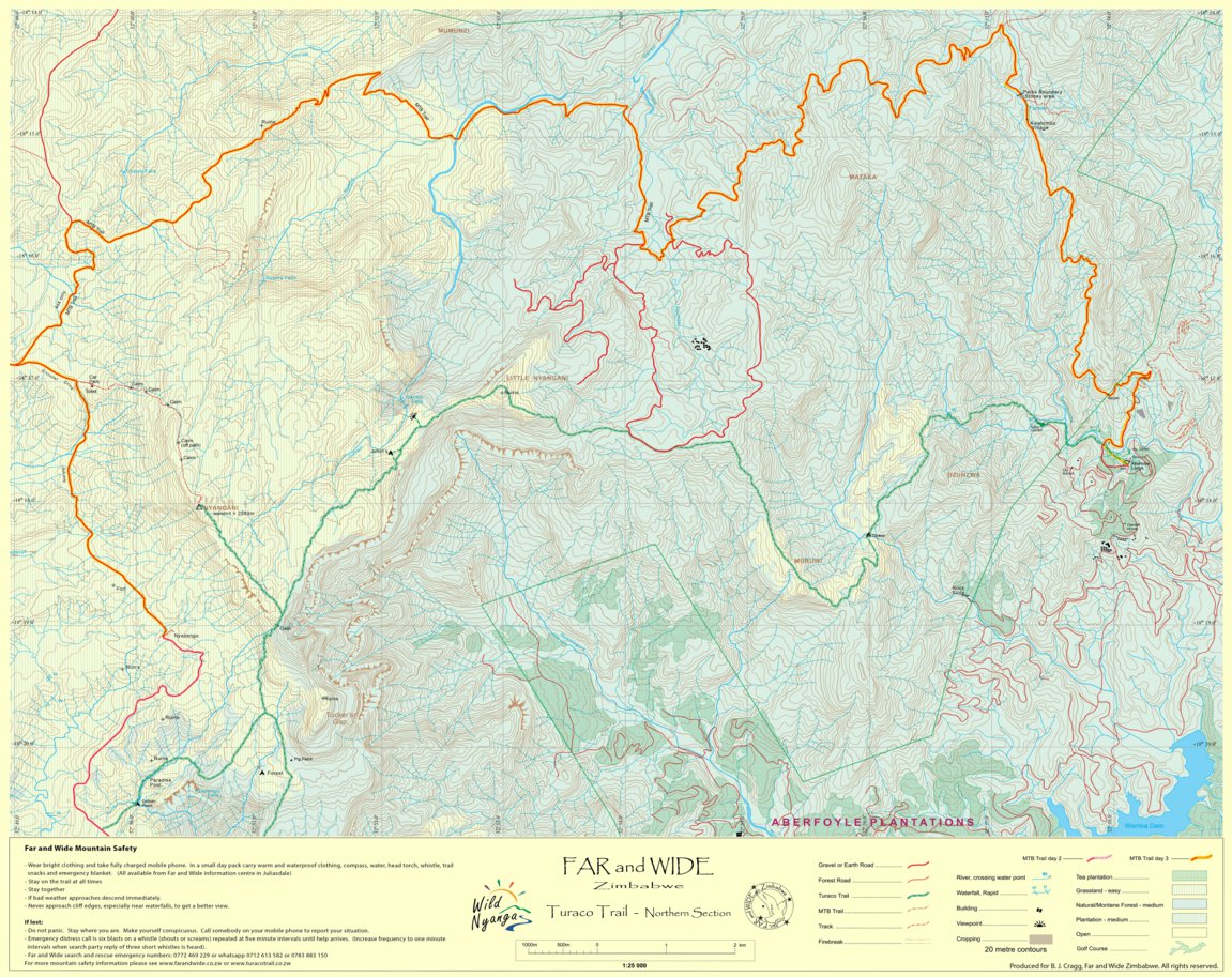 Turaco Trail Northern Section Map by FAR and WIDE Zimbabwe | Avenza Maps