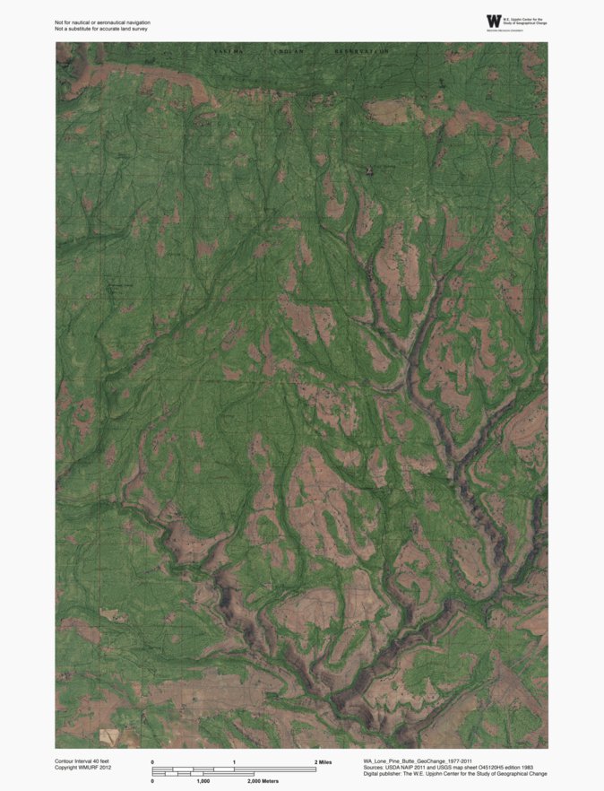 WA-Lone Pine Butte: GeoChange 1977-2011 Map by Western Michigan ...