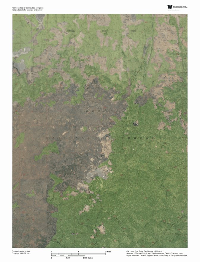 CA-Lone Pine Butte: GeoChange 1986-2012 Map by Western Michigan ...