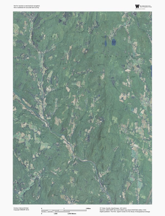 VT-East Corinth: GeoChange 1971-2012 Map by Western Michigan University ...