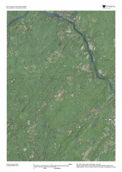 ME-Lisbon Falls South: GeoChange 1973-2012 Preview 1