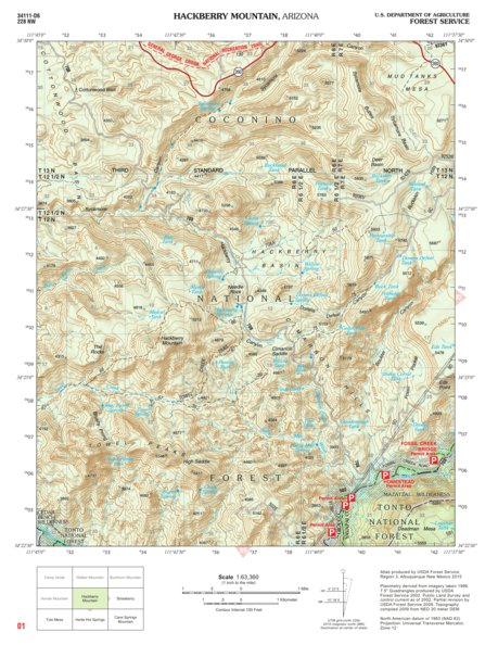 Tonto National Forest Quadrangle: HACKBERRY MOUNTAIN Preview 1
