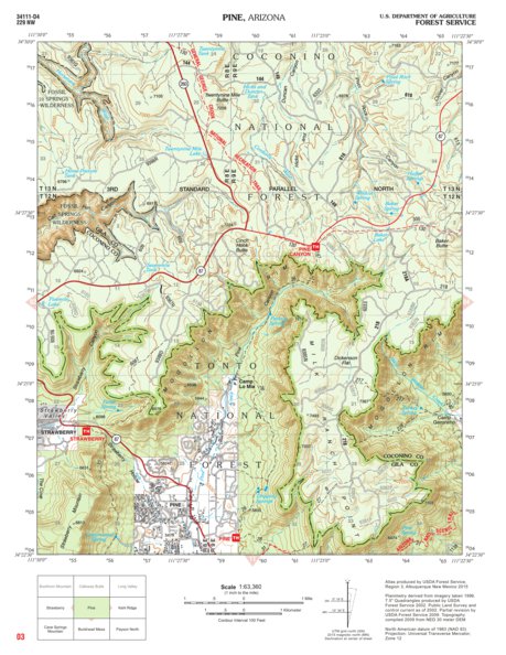 Tonto National Forest Quadrangle: PINE Preview 1