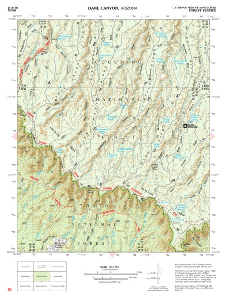 Tonto National Forest Quadrangle: DANE CANYON Preview 1