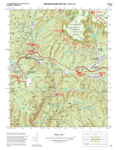 Tonto National Forest Quadrangle: PROMONTORY BUTTE Preview 1