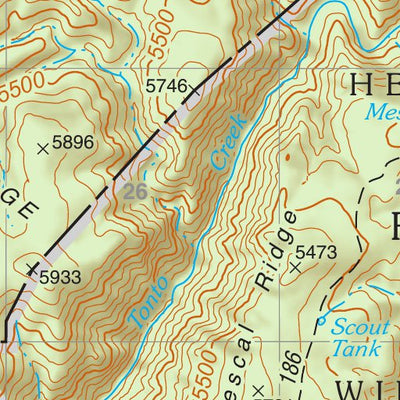 Tonto National Forest Quadrangle: PROMONTORY BUTTE Preview 3