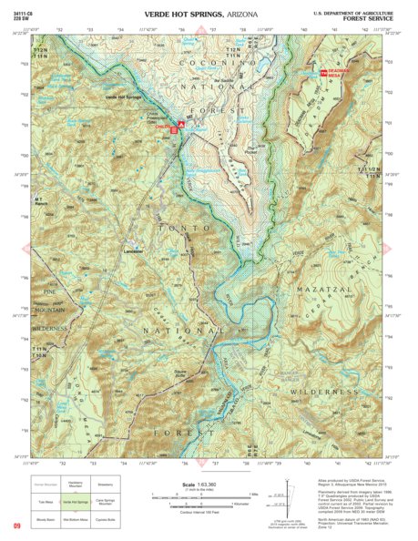 Tonto National Forest Quadrangle: VERDE HOT SPRINGS Preview 1