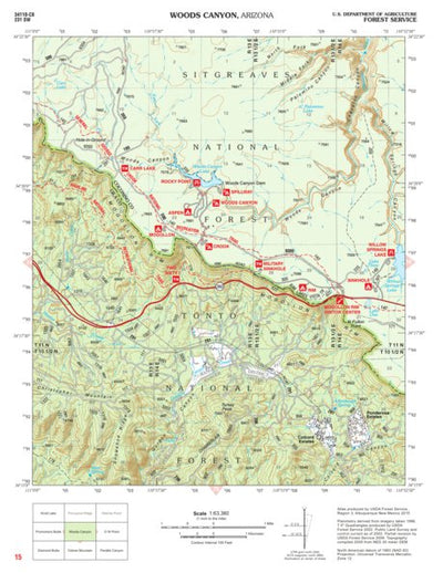 Tonto National Forest Quadrangle: WOODS CANYON Preview 1