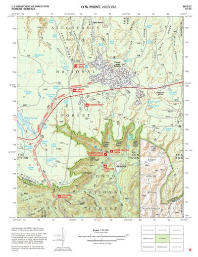 Tonto National Forest Quadrangle: O W POINT Preview 1