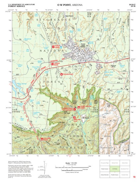 Tonto National Forest Quadrangle: O W POINT Preview 1