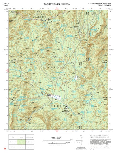 Tonto National Forest Quadrangle: BLOODY BASIN Preview 1