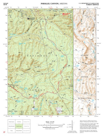 Tonto National Forest Quadrangle: PARALLEL CANYON Preview 1