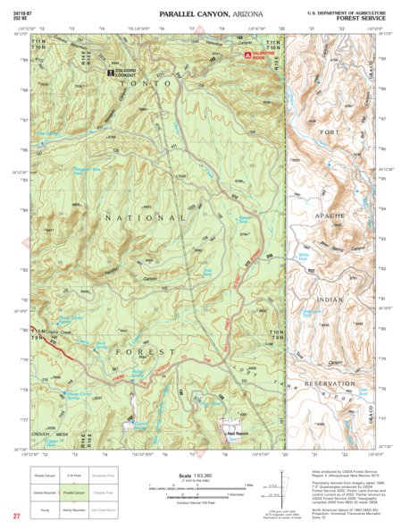 Tonto National Forest Quadrangle: PARALLEL CANYON Preview 1