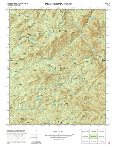 Tonto National Forest Quadrangle: TABLE MOUNTAIN Preview 1