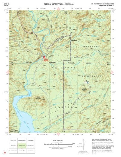 Tonto National Forest Quadrangle: CHALK MOUNTAIN Preview 1