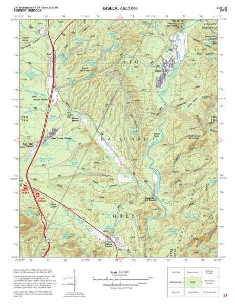 Tonto National Forest Quadrangle: GISELA Preview 1