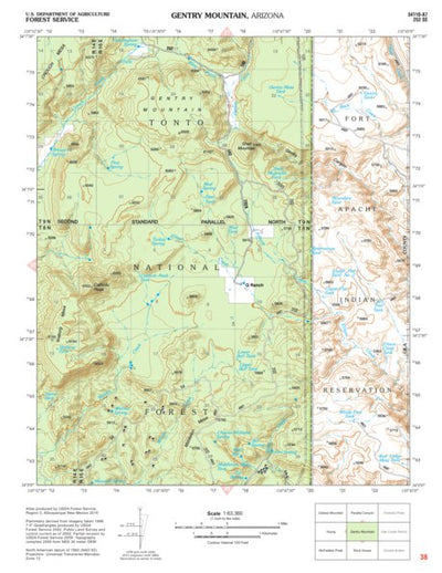 Tonto National Forest Quadrangle: GENTRY MOUNTAIN Preview 1