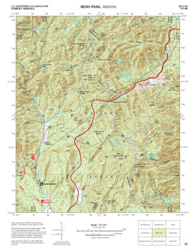 Tonto National Forest Quadrangle: RENO PASS Preview 1