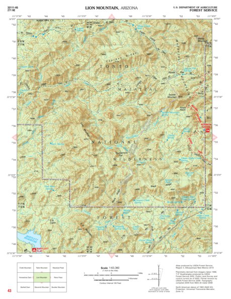 Tonto National Forest Quadrangle: LION MOUNTAIN Preview 1