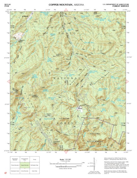 Tonto National Forest Quadrangle: COPPER MOUNTAIN Preview 1