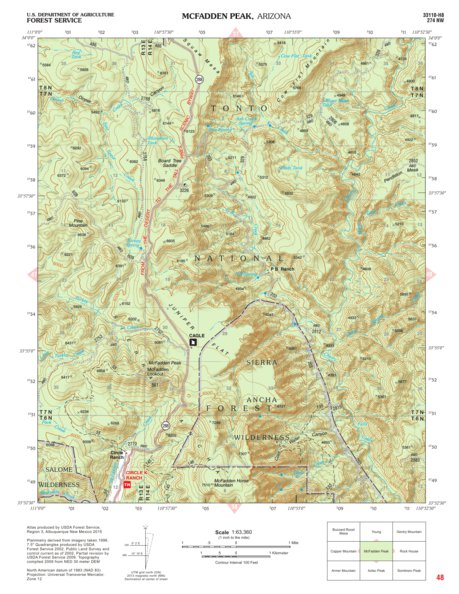 Tonto National Forest Quadrangle: MCFADDEN PEAK Preview 1