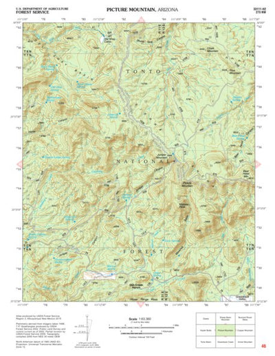 Tonto National Forest Quadrangle: PICTURE MOUNTAIN Preview 1