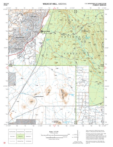Tonto National Forest Quadrangle: WILDCAT HILL Preview 1