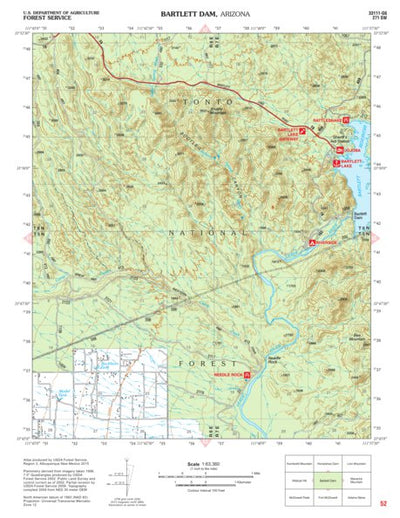 Tonto National Forest Quadrangle: BARTLETT DAM Preview 1