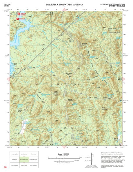 Tonto National Forest Quadrangle: MAVERICK MOUNTAIN Preview 1