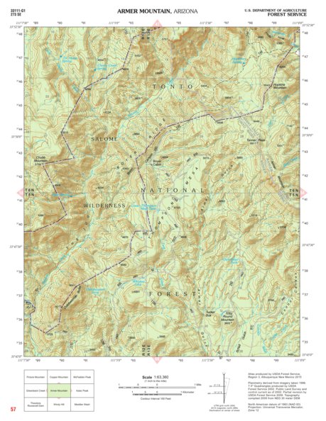 Tonto National Forest Quadrangle: ARMER MOUNTAIN Preview 1