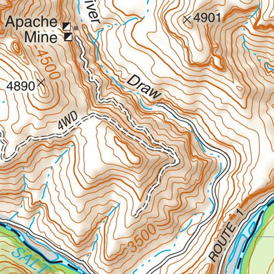 Tonto National Forest Quadrangle: MULE HOOF BEND Preview 3