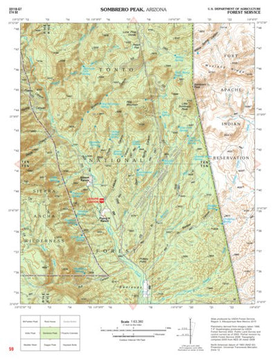 Tonto National Forest Quadrangle: SOMBRERO PEAK Preview 1