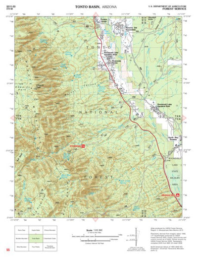 Tonto National Forest Quadrangle: TONTO BASIN Preview 1