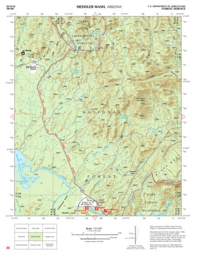 Tonto National Forest Quadrangle: MEDDLER WASH Preview 1