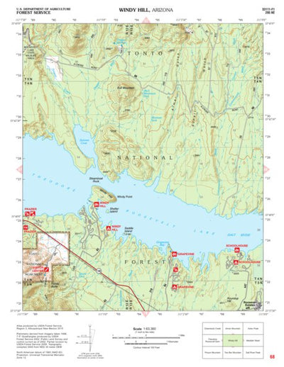 Tonto National Forest Quadrangle: WINDY HILL Preview 1