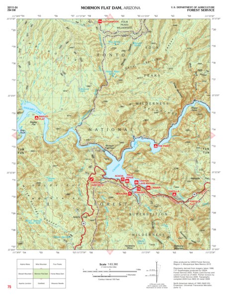 Tonto National Forest Quadrangle: MORMON FLAT DAM Preview 1