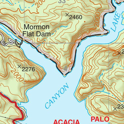Tonto National Forest Quadrangle: MORMON FLAT DAM Preview 2