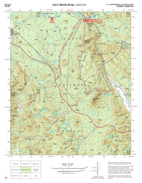Tonto National Forest Quadrangle: SALT RIVER PEAK Preview 1